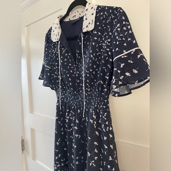French Connection navy blue/white pattern dress - Picture 5 of 6